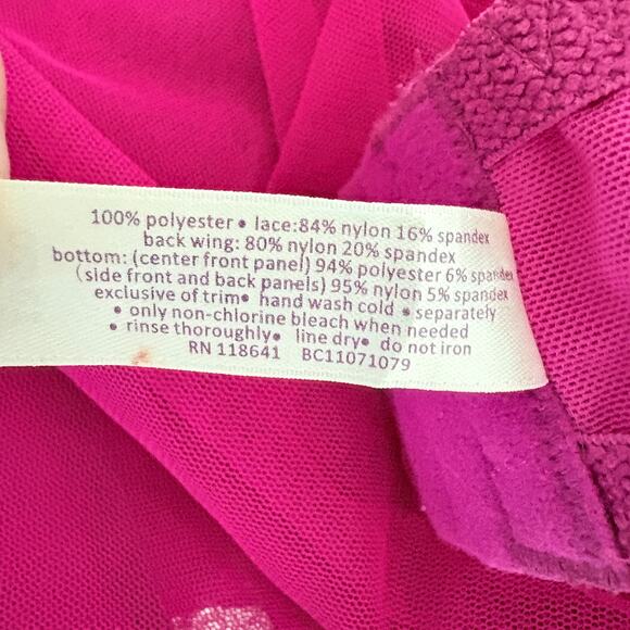 Cacique fuchsia Unconventional lace babydoll 18 20 Plus Intimates Coquette Y2K - Picture 4 of 6